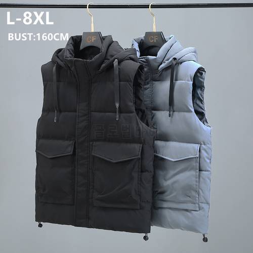 Men Vests Winter Sleeveless Jacket Cargo Boys Hoodies Thick Men&39s Clothing Plus Size 6XL 7XL 8XL Warm Male Waistcoat