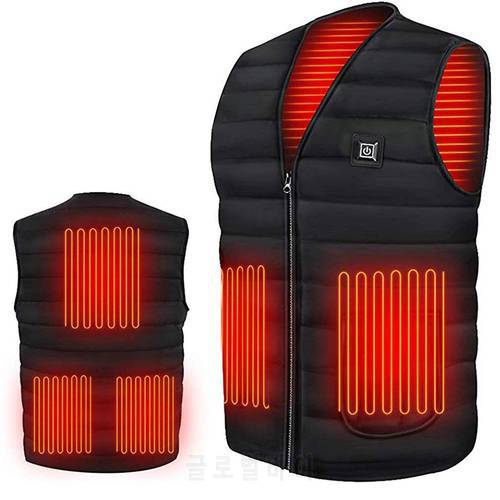5 Areas Heated Vest Heated Jacket Mens Women Electric Heating Vest Thermal Vest Warm Winter Heated Clothes Self Heating Vest