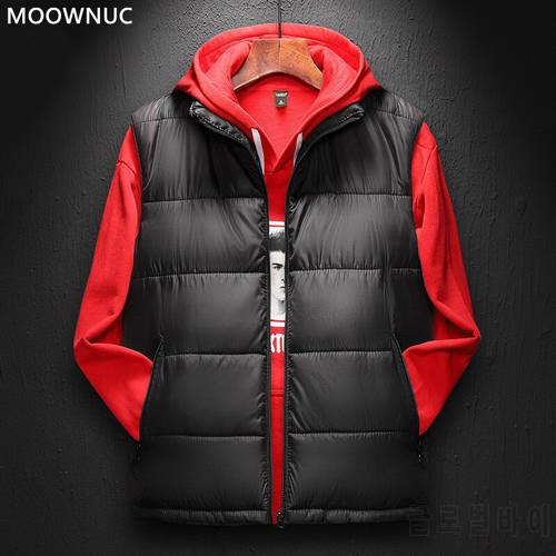 2021 autumn/winter new men&39s casual oversized cotton vest coat Fashion slim body warm men&39s high quality sleeveless coat L-6XL