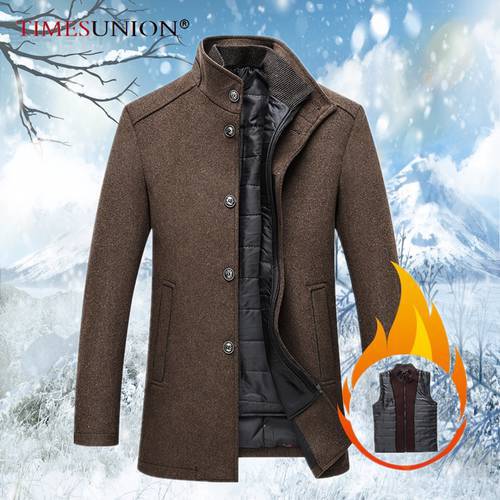Brand Winter Warm Jacket Parkas Coat Men Fashion Autumn Clothing Windproof Woolen Slim Adjustable Vest Parkas Male