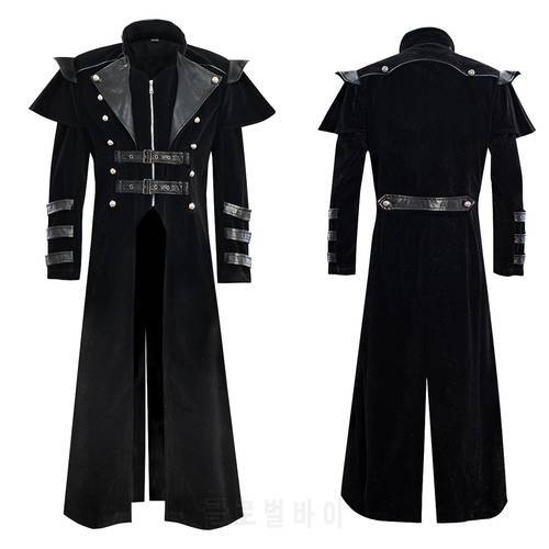 2021 Autumn Winter Men&39s Coat Gothic Court Banquet Coats Full Length Split Zipper Windbreaker Fashion Long Sleeve Mens Jackets
