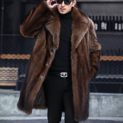 Men Marten Fur Coat Jacket Long Warm Coat Outside Fur Coat for Men