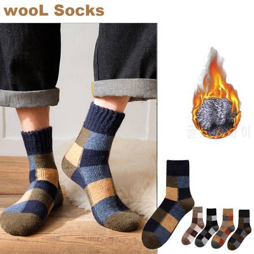 Winter Men&39s Super Thicker Warm Wool Harajuku Retro Cold Resistant Fashion Casual Cashmere Socks Snow Terry Socks Male Size38-45