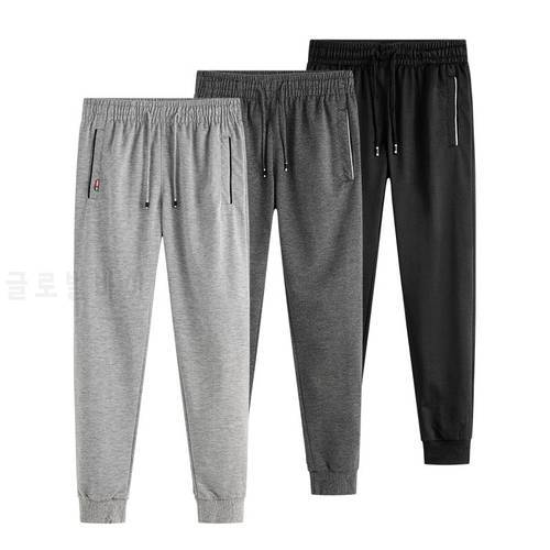 Men pants summer loose thin trousers Sport causal male joggers Plus Size 3XL 4XL 5XL Baggy Fitness Gym Clothing Black Grey