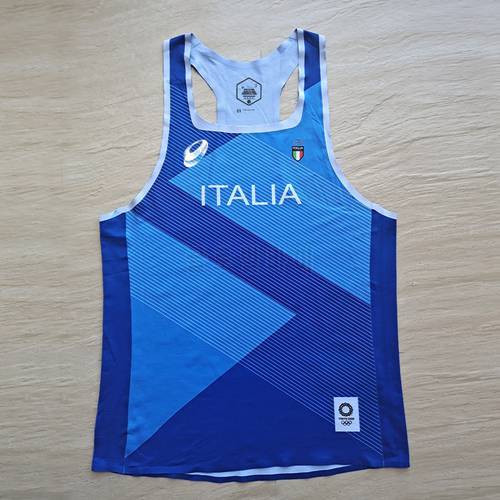 2021 ITALIA National Team Man Fast Running Net Breathable Vest Speed Professional Athlete Track Field Singlet Customizable Logo