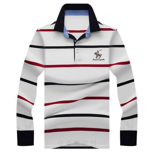 Autumn winter new polo shirt High quality brand cotton men&39s polo shirt Long sleeve casual striped shirt polo men clothing