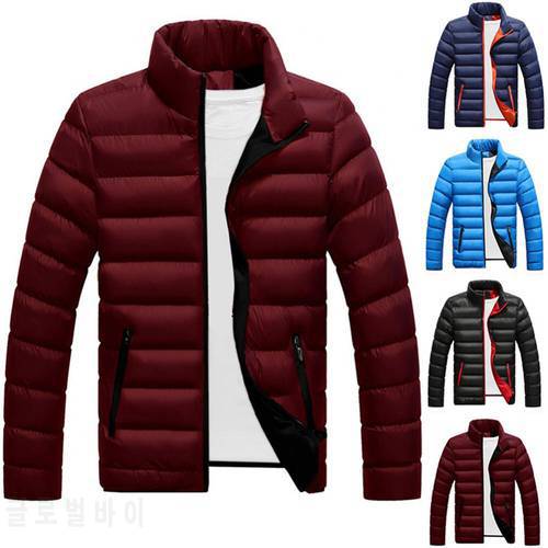 Autumn Winter Parkas Men Coat Warm Polyester Fibre Jacket Men Stand Collar Down Jacket Coat Plus Size men Outerwear veste homme
