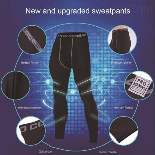 Men Compression Pants Gym Fitness Sports Cycling Running Quick Dry Tights Leggings Pants Elasticity Yoga Workout Pants