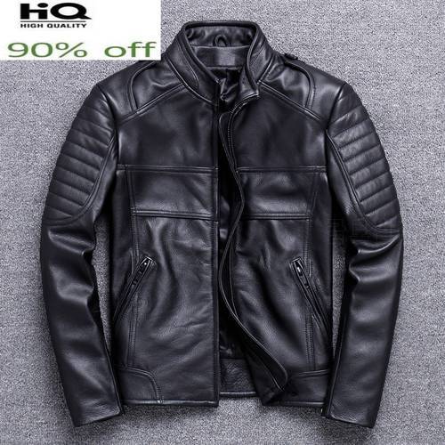Spring Autumn 100% Genuine Leather Jacket Men Winter Clothes 2022 Streetwear Moto Biker Natural Real Cow Leather Coat 820