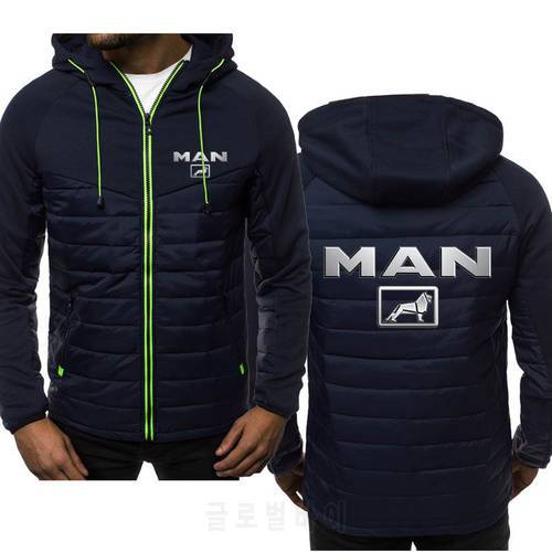 New MAN Logo Spring Autumn Mens Hoodies Classic Fashion Male Casual Long Sleeve Solid Color Padded Zipper Jacket
