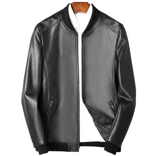 New Autumn Real Sheep Leather Men&39s Jackets Genuine Leather Coat Black Fashion Clothing Motorcycle S8641