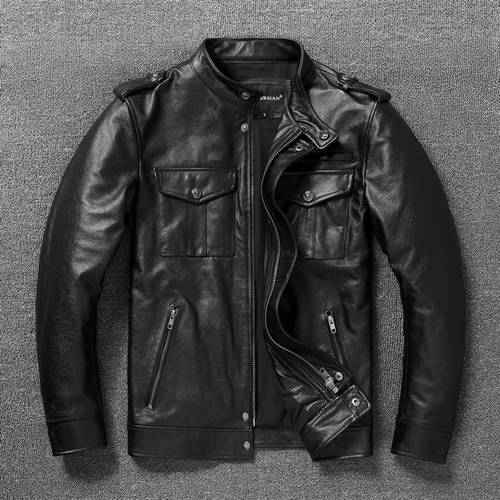 Men&39s Top Leather Slim Fit Short Autumn and Winter Leather Jacket 6XL Oversized Motorcycle Coat