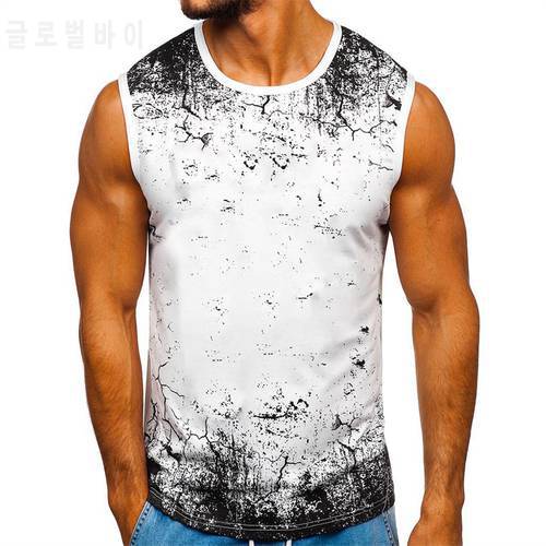 Summer Men Tank Tops Fashion Gradient Color O-Neck Sleeveless Crop Top for Man Muscle Fitness Men&39s Running Sports Tank Tops