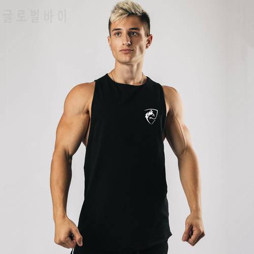 Black Bodybuilding Tank Top Men Gym Fitness Workout Cotton Sleeveless Shirt Male Casual Singlet Vest Undershirt Crossfit Apparel