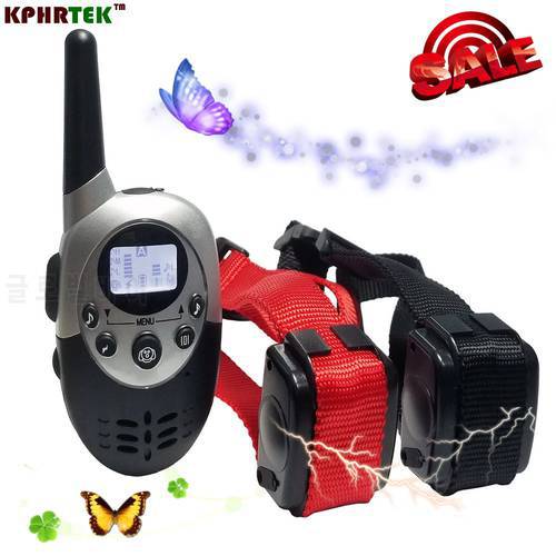 Dog Training Collar 400 Yard Waterproof Rechargeable LCD Remote Control Electronic Electric Vibration Shock Beeper Collar M613N