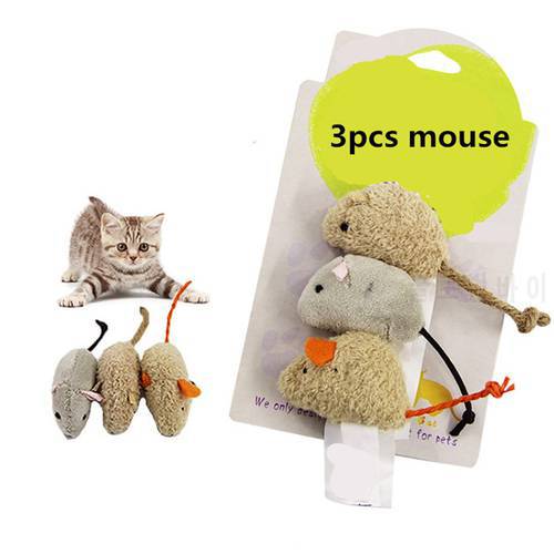 3pcs New plush simulation mouse cat toy plush mouse Cat scratch bite resistance interactive mouse toy palying toy for cat kitten