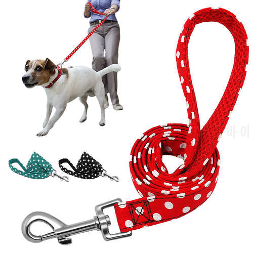 Pet Walking Dog Leash Lead For Small Medium Dogs Cats Polka Dot Puppy Training Running Leashes Leads Outdoor Rope Belt 1.2m