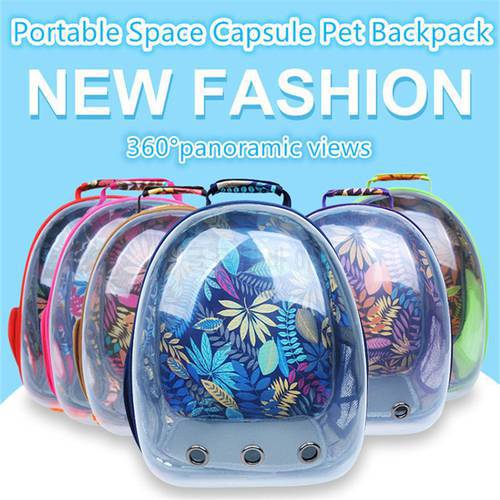 Pet Space Capsule Backpack Breathable Cat Bag Transparent Backpack Carriage for Pets New Pet Space Dog Creative Shoulder Pet Bag