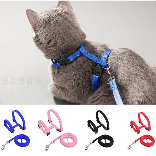 Adjustable Cat Harness with Leash Set Soft Nylon HHarness Strap Collar for Small Puppy Pet Dog Kitten Cat Lead for Walking