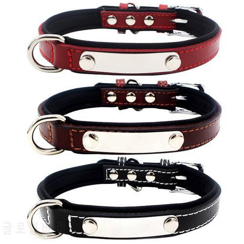 Personalized ID Collar Reflective Leather Customized Cat Collar Engrave Name Phone Number Free Engraving For Puppy Chihuahua 40
