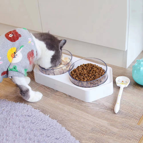 Pet Transparent Bowl For Cats Dogs Anti-slip Cats Neck Protection Bowl Pet Feeder Water Bowl Suitable For Cats And Small Dog