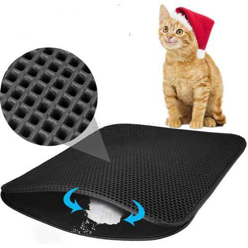 Waterproof Pet Cat Litter Mat Eva Double Layer Cat Tray Trap Mats Litter Litiere Trapping Pad Bottom Non-slip Cats Accessories