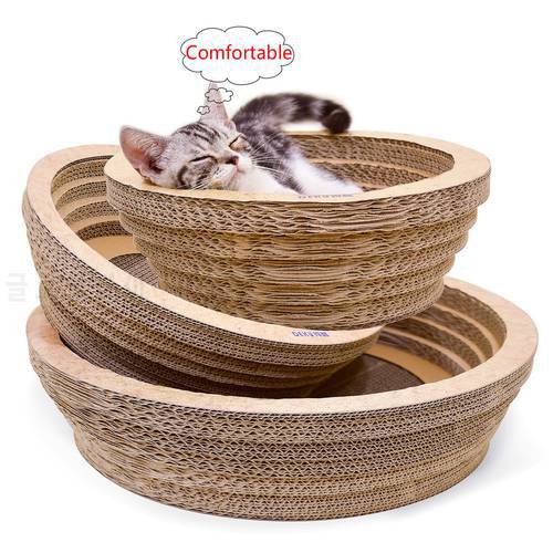 Multi-size corrugated paper cat large bowl-shaped scratching board claws toy pet supplies to send grass