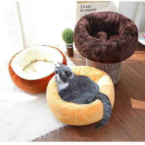 Depth Sleep Pet Dog Bed Warm Round House Mat Sofa Donut Cat Nest Baskets For Dog Kitty Winter Litter Puppy Cat Kennel