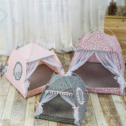 Cat House Puppy Kitten Bed Animals Home Products Pet Breathable Indoor Tent Pet Cozy House Small Medium Dog Cat Foldable Bed