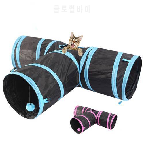 Pet cat Tunnel 3 WAY Y Shape Foldable Pet Puppy Animal Dog Cat Kitten Play sound Toy Exercise Tunnel Cave Cat Toys Interactive