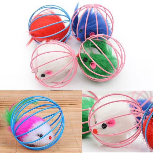 Pet Kitten Cat Toy Mouse in Cage Toys Playing Mouse Rat Mice Ball Chat Juguetes Para Gatos Katten Speelgoed