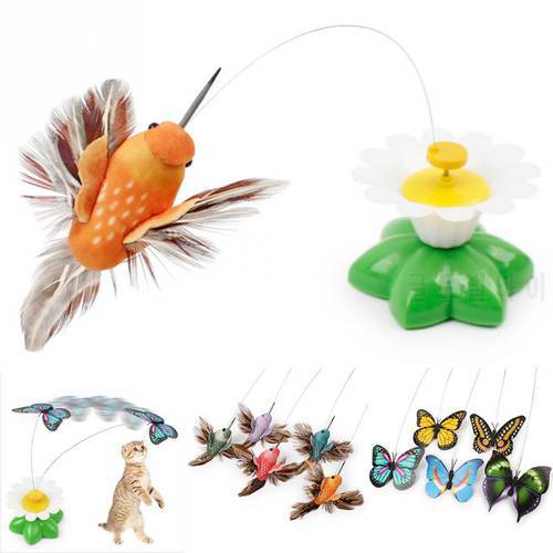 Cat Toys Electric Rotating Funny Pet Kitten Play Toy Electric Rotating Butterfly bird Steel Wire Cat Teaser For Pet Kitten Toys