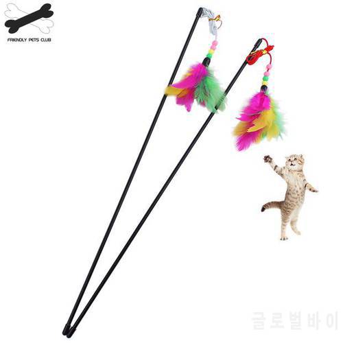 High Quality Pet Cat Toy NewDesign Bird Feather Plush Plastic Toy for Cats Cat Catcher Teaser Toy