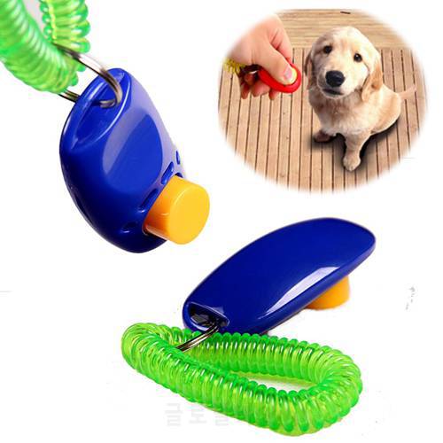 Portable Pet Training Clicker Dog Cat Bird Horse Click Obedience Trainer Aid with Wrist Strap