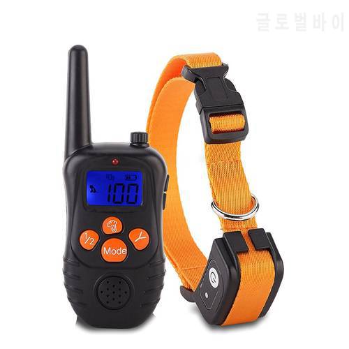 New 300M Remote Electronic Dog Training Collars With LCD Blue Screen Display Rechargeable 100 Levels Pet Electronic Dog Collars