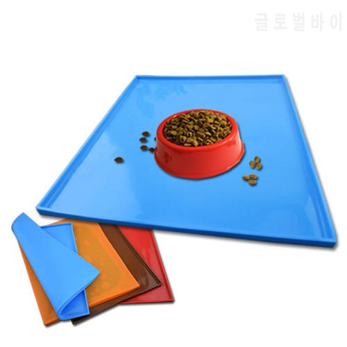 Waterproof Pet Mat Dog Cat Silicone Food Pad Pet Drinking Bowl Mat Easy Washing Dog Feeding Placemat