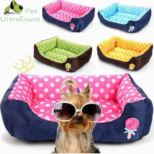 ULTRASOUND PET All Seasons Small Medium Size Extra Pet Dog Bed House Sofa Kennel Soft Dots Fleece Pet Dog Cat Warm Bed S M L