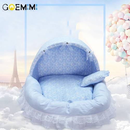 Comfortable Dog Lovely Bed Soft PP Cotton Pet Princess Bed washable warm Puppy Cat Cute House Kennel Pet Products