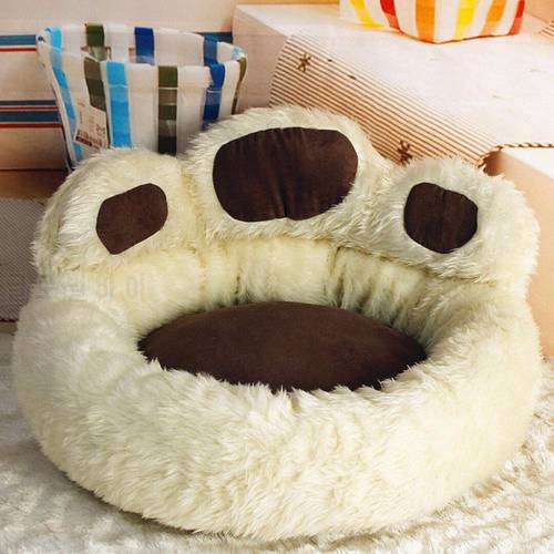 creative Bear Footprint Washable Small Medium Large Luxury Dog Bed Kennel Cozy Soft Warm Pet Puppy Cat Dog House Nest