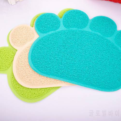 Cute Paw PVC Pet Dog Cat Feeding Mat Pad Pet Dish Bowl Food Water Feed Placemat Puppy Bed Blanket Table Mat Easy Wipe Cleaning