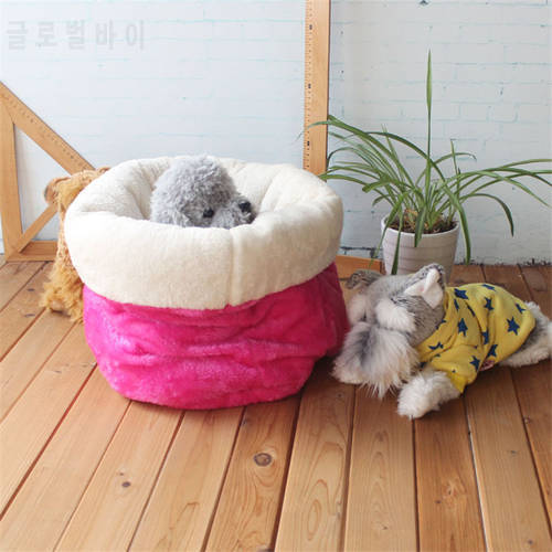 Round Pet Beds for Small Medium Dogs Soft Plush Pet Cat Mat Pad Dog Baskets House Cat Nest Winter Warm Kennel For Cat Puppy