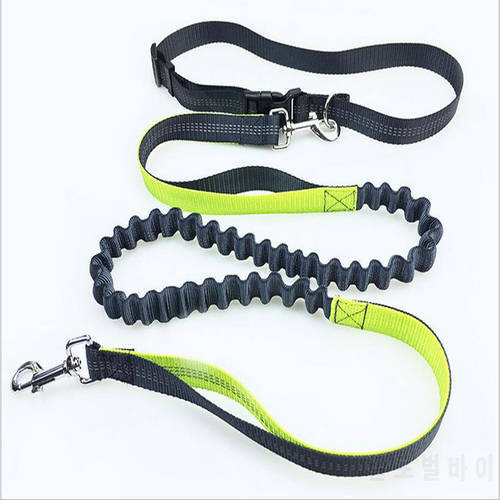 Elastic Waist Dog Leash Running Jogging Dog Sport Product Adjustable Nylon Dog Leash With Reflective Strip Pet Accessories