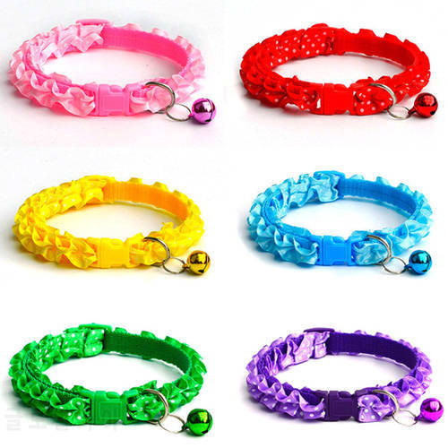 Pet Cat Collars for Small Puppy Pet Dog Collars Bell Adjustable Buckle Chihuahua Leash Dog Collars