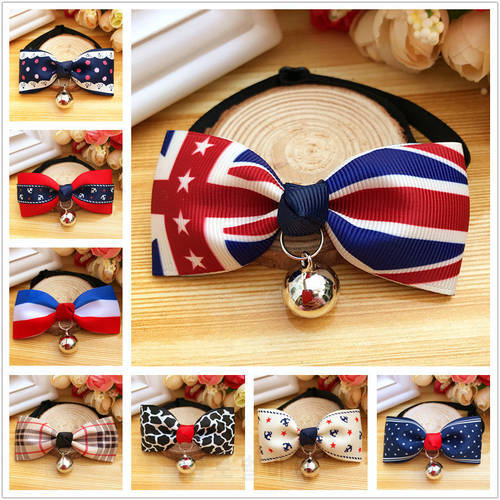 For Small Medium Cats Cute Bow Tie Bell Pet Collars Adjustable Lovely Necklace Soft Safety Bowknot Kitten Cat Collar