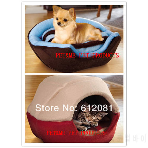 Free shipping warm pet puppy dog yurt cat bed tent couch double-sided plush two colors 1pc for sell
