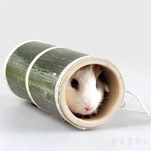 Hamster Toy Natural Bamboo Hamster House Tunnel Tube Toy For Mouse Hamster Small Pet Nest Hideout Bed House