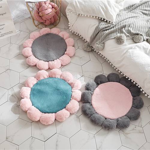idYllife Flower Pets Mat Bed for Kitten Puppy Floor Cat House Cushion Soft Cozy Ground Mat Dog Bed Blanket Bedroom Home Decor