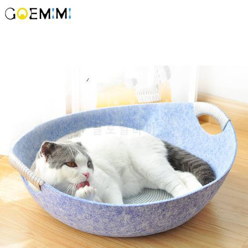 Cat Bed Cave Comfortable Sleeping Bag For Cats Felt Cloth Breathable All Season Pet Bed Cat Nest Mat