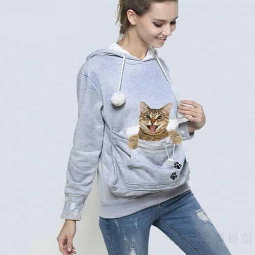 Unisex Big Kangaroo Pet Carrier Hoodie Long Sleeve Dog Cat Holder Carrier Sweatshirt For Small Pet Lovers Shipping