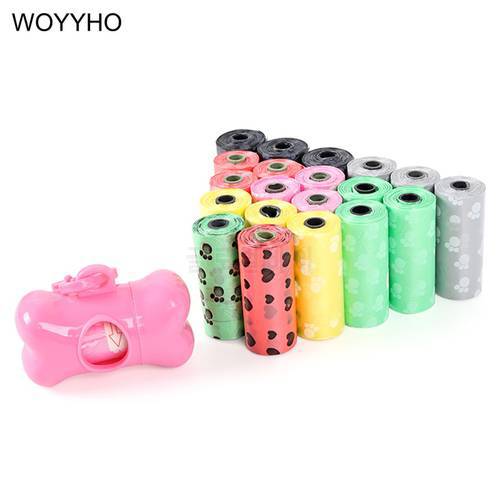 30 Rolls=450pcs Dog Waste Poop Bag Degradable Eco-Friendly Outdoor Pet Excrement Garbage Clean Bags With Bone Dispenser